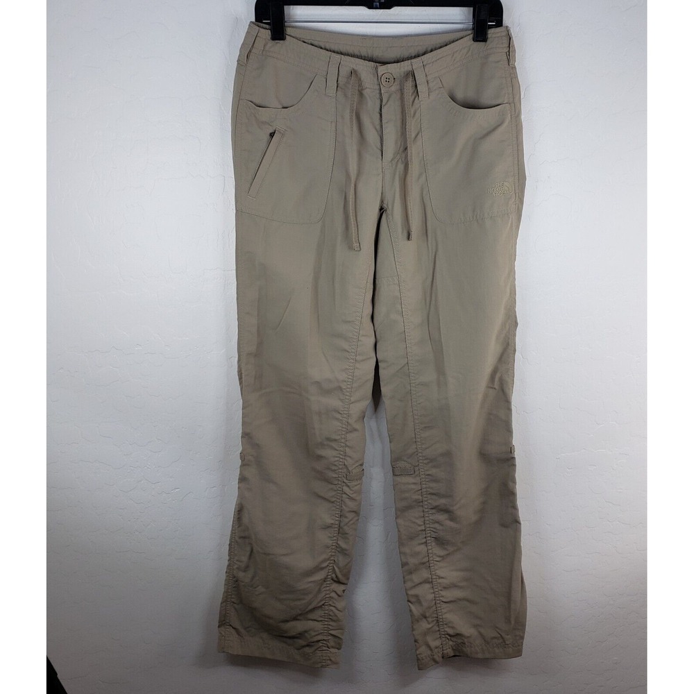The North Face Pants Women's 6 Roll Up Leg 30x31 Lightweight Tan Hiking Wide Leg